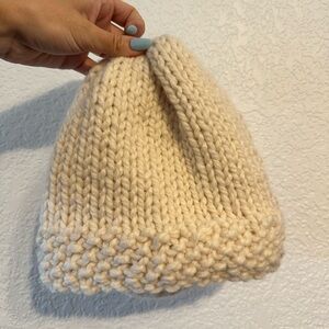 Chunky Knit Cream Beanie